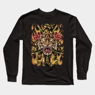 fiery tiger Long Sleeve T-Shirt